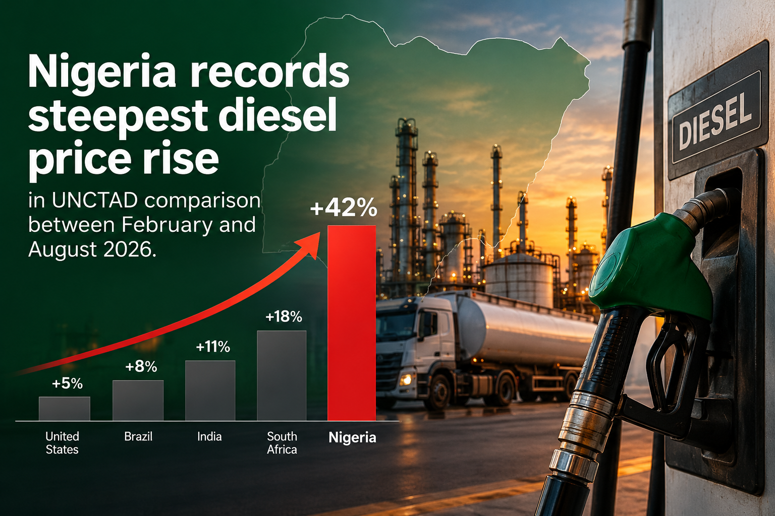 Nigeria’s Diesel Prices Rise 82.7% as Global Fuel Shock Bites
